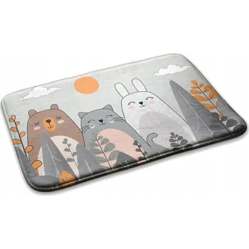Obraz Dekorativní Kobereček s Protiskluzovou Podložkou do Dětského Pokoje - Zvířátka v Lese