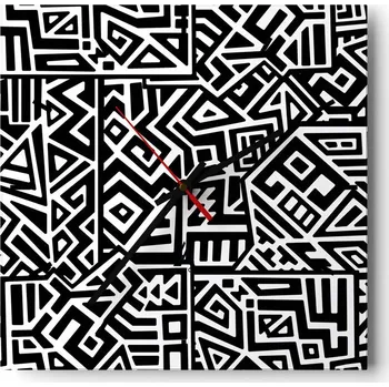 Hodiny Velké nástěnné hodiny 40x40 Abstrakce Skleněné tiché hodiny