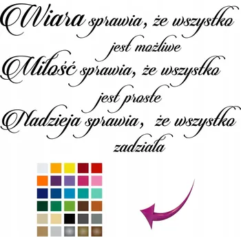 Obraz Nápisy na zeď do obýváku Citát do ložnice Víra Naděje Láska 50x100