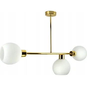 Závěsné svítidlo Lustr Stropní Svítidlo Zlaté Koule Bílá Matná