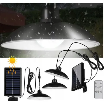 Závěsné svítidlo 2x LED Lustr Solární 3,6 W černý