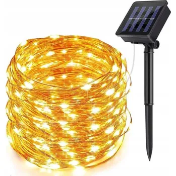 Venkovní osvětlení Solární světla venkovní, světelný řetěz 8 režimů, 22 m, 200 LED diod