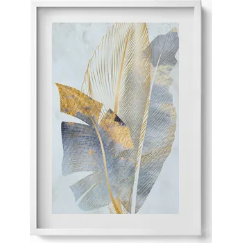 Obraz Závěsný obraz na zeď dekorace do domu Glamour listy banánovníku 50x70 cm