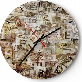 Hodiny Velké nástěnné hodiny 40x40 Graffiti Skleněné hodiny Kulatý Tiché