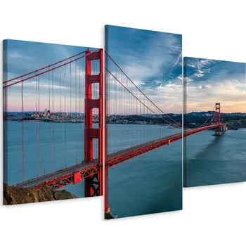 Obraz Obraz Triptych MOST Golden Gate Panorama 3D 120x80