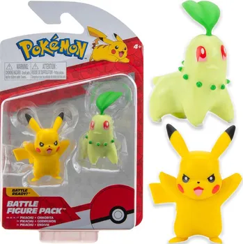 ORIGINÁLNÍ FIGURKY POKÉMON PIKACHU A CHIKORITA S10