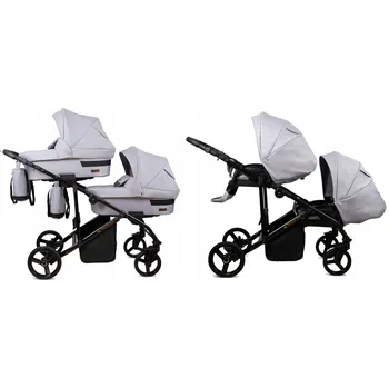 Kočárek Kočárek pro dvojčata 2v1 BabyLux TRAILUX DUO ALU - sportovní kočárek a hluboká korba