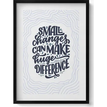 Obraz Ozdobný nástěnný obraz v černém rámu s grafikou Inspirující nápis 50x70 cm