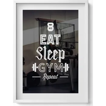 Obraz Elegantní obraz do obýváku s motivačním nápis Eat sleep gym repeat 50x70 cm