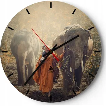 Hodiny Velké nástěnné hodiny 40x40 Asie Skleněné hodiny Kulatý Tiché