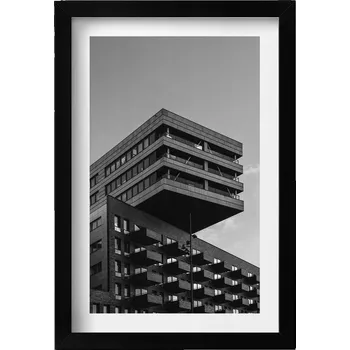 Obraz Obraz v černém rámu nástěnná dekorace Architektura v Amsterdamu 20x30 cm