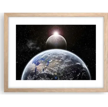 Obraz Obraz plakát v rámu světlý dub do obýváku 40x30 vesmír foto na zeď