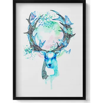 Obraz Dekorativní nástěnný obraz s rámem a grafikou loft Hierarchie ve Stádě 50x70 cm