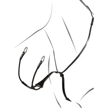 Martingal Martingal Equestro kožený - elastická vidlice, Cob, cognac