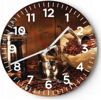 Hodiny Nástěnné hodiny do obýváku 40x40 Gastronomie Hodiny na skle Loft Tiché