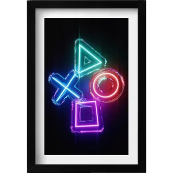 Obraz Obraz v rámu na zeď Symboly hráče - znaky na ovladači konzole 20x30 cm