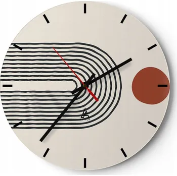 Hodiny Velké nástěnné hodiny 40x40 Abstrakce Skleněné hodiny Kulatý Tiché