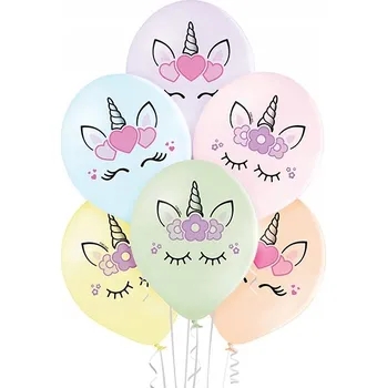 Balónek Balónky Belbal Duhové Jednorožci 12" (30 cm) 6 kusů