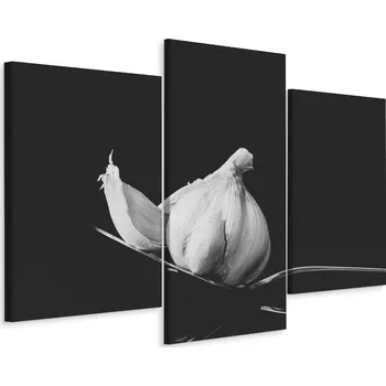 Obraz Třídílný obraz ČESNEK Černobílý 3D 60x40