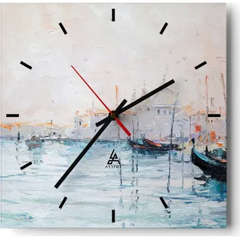 Hodiny Velké nástěnné hodiny 40x40 cm Umělecké skleněné hodiny Čtvercové Tiché