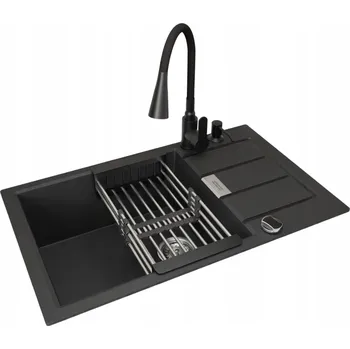 Granitový dřez Jednokomorový dřez Franke Sirius, křemen černý