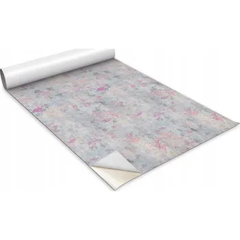 Fototapeta Ozdobná fólie na dveře: Stará, omšelá zeď s malovanými květinami