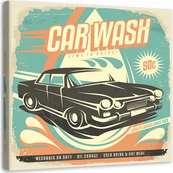 Obraz Obraz na plátně - Canvas, Retro cedule myčka aut 50x5