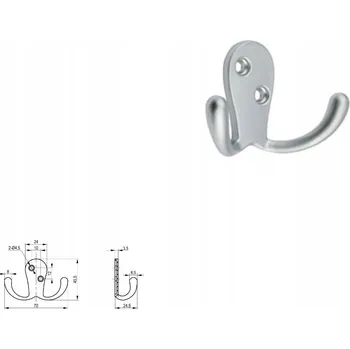 Věšák Nábytkový věšák REJS Soria S dvojitý HLINÍKOVÝ