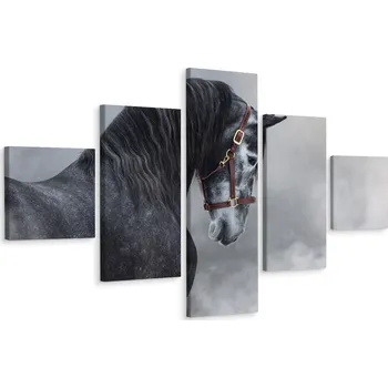 Obraz Vícedílný obraz KŮŇ v mlze Příroda Dekorace 3D 150x90