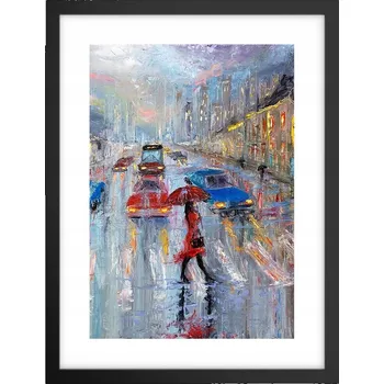 Obraz Obraz plakát v černém rámu do obýváku 30x40 foto plakáty města na zeď