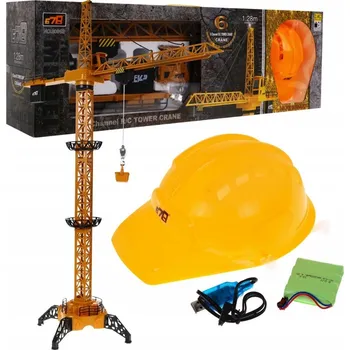 autíčko Dálkově ovládaný jeřáb s hákem + helma 8064E