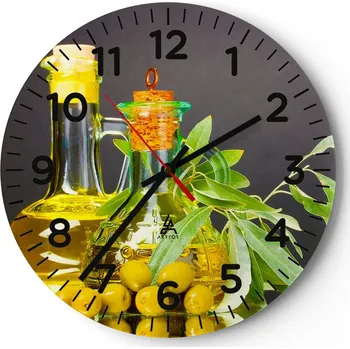 Hodiny Kuchyňské nástěnné hodiny 30x30 Gastronomie Moderní skleněné hodiny Tiché