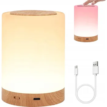 Lampička Lampka noční bílá dotyková akumulátorová LED 130 lm