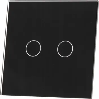 vypínač Dvojitý dotykový vypínač, pod omítku Livolo černý VL-C702-62