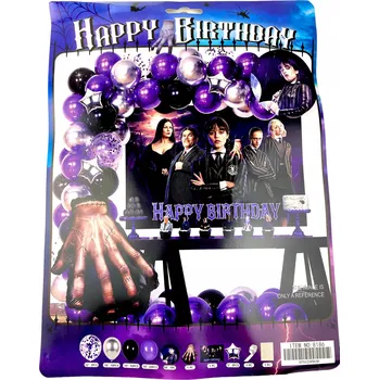 Balónek Girlanda BALÓNKY NAROZENINOVÁ sada WEDNESDAY Banner