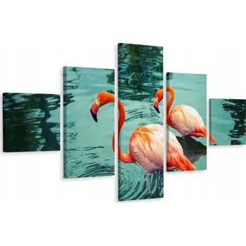 Obraz Obraz Pentaptych PLAMEŇÁCI Příroda 3D Efekt 150x90 cm