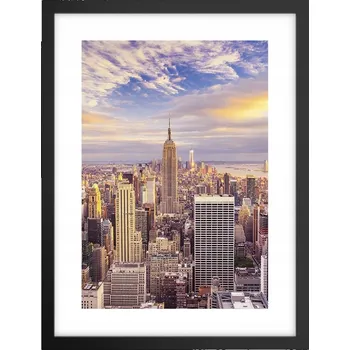 Obraz Obraz plakát v černém rámu do obýváku 30x40 foto plakáty města na zeď