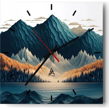 Hodiny Velké nástěnné hodiny na zeď 40x40 3D Skleněné hodiny Čtvercové Tiché