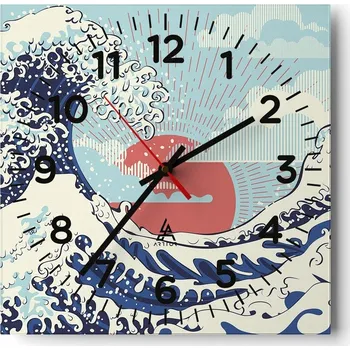 Hodiny Kuchyňské nástěnné hodiny 30x30 Abstrakce Skleněné hodiny do obýváku Moderní Tiché