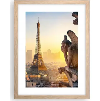 Obraz Obraz plakát v rámu světlý dub do obýváku 30x40 město plakáty na zeď