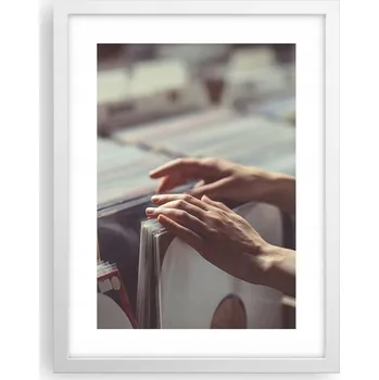 Obraz Obraz plakát v bílém rámu do obýváku 30x40 hudební motiv, plakáty na zeď