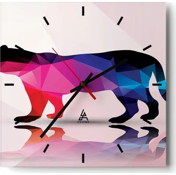 Hodiny Velké nástěnné hodiny 40x40 cm Zvířata Skleněné tiché hodiny