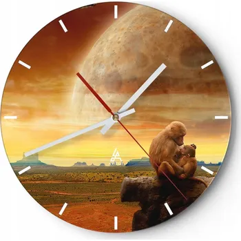 Hodiny Velké nástěnné hodiny 40x40 Krajina Skleněné hodiny Kulatý Tiché