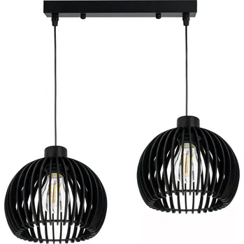 Závěsné svítidlo LED-ONE loft dřevo 2 světelné body patice E27