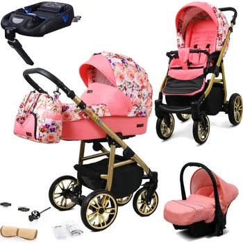 Kočárek Dětský kočárek 4v1 BabyLux ColorLux: sporťák, hluboká korba, autosedačka, základna ISOFIX