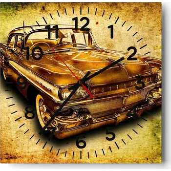 Hodiny Nástěnné hodiny do obýváku 40x40 Motorismus Tichý chod Hodiny na skle Bez hlučnosti