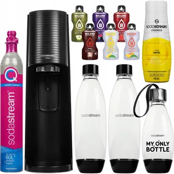 Výrobník sody VÝROBNÍK SODY SODASTREAM TERRA ČERNÝ 3 LAHVE + SIRUP TONIC SADA