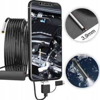 Bezpečnostní kamera INSPEKČNÍ KAMERA AUTOMOBILOVÁ 3,8mm ENDOSKOP PRO DÍLNU ANDROID WINDOWS