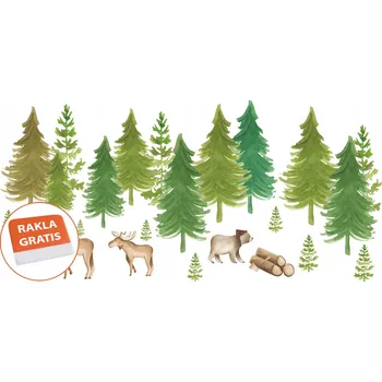 Samolepící dekorace Nálepky na zeď lesní zvířátka pro děti