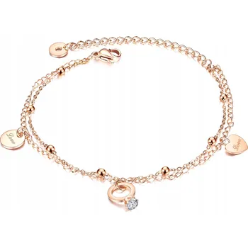 Náramek Zlatý náramek na NOHU KOTNÍK Dvojitý 316L